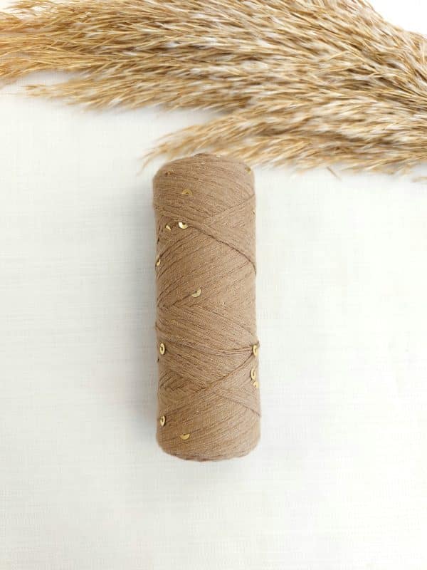 Pullu Makrome İplik 100gr Koyu Bej