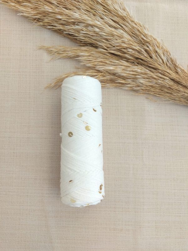 Pullu Makrome İplik 100gr Kırık Beyaz